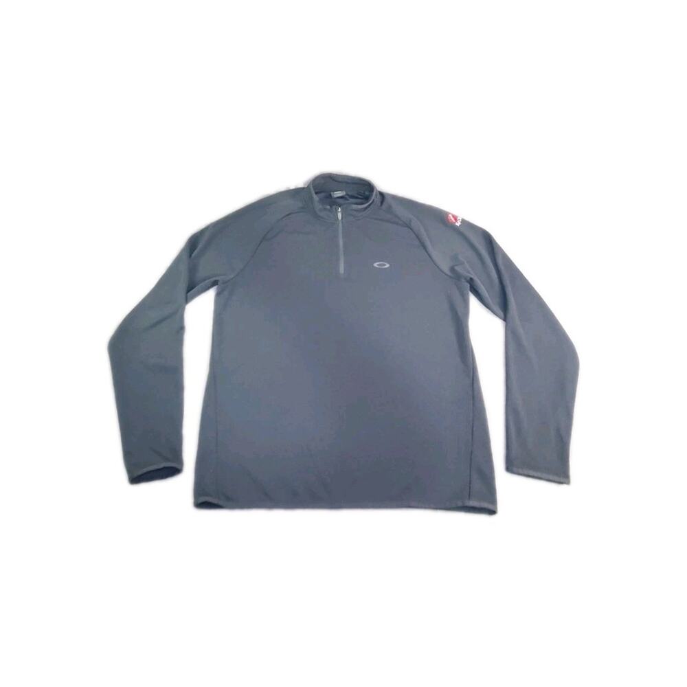 Oakley 1/4 Zip Activewear Sz XL Longsleeve Shirt Black Y2K Pollover C20